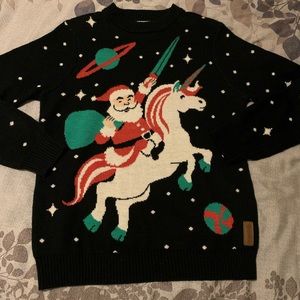 Tipsy Elves Unicorn Christmas sweater size med